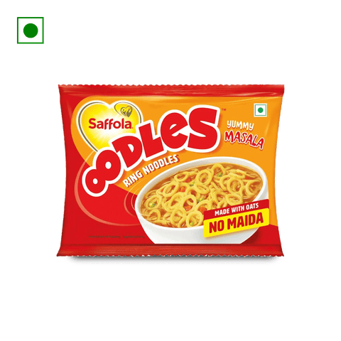 Saffola Oodles Instant Noodles - No Maida, Yummy, Masala Flavour,, 53 gm Pack