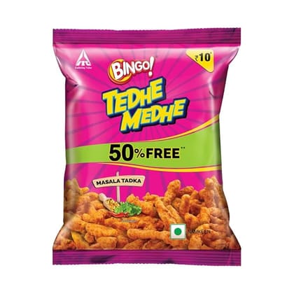 Bingo! Tedhe Medhe Namkeen Masala Tadka, 50 gm