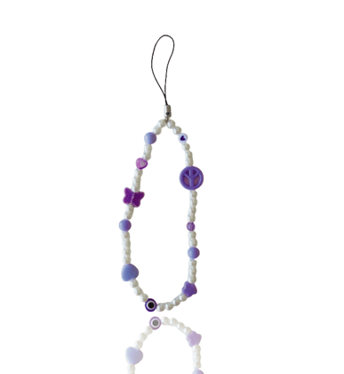 Purple Pearl - Round Phone Charm