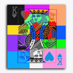 Coloring Modern King - Raja Rani Collection-Without Frame / 18x20 inch / 24 Palette