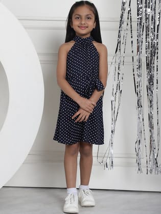 MINI & MING Girls Polka Dot Printed Midi Dress