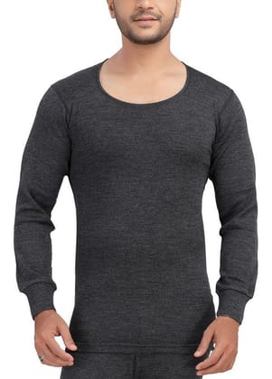 Monte Carlo Pure New Merino Wool Machine Washable Full Sleeves Round Neck Thermal for Men Black Color-32 / XX-Small