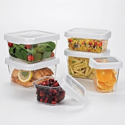 Oxo | Good Grips | Locktop Container - Medium Square | 900 Ml | 3.8 Cups | Bpa-Free Plastic | White Lid