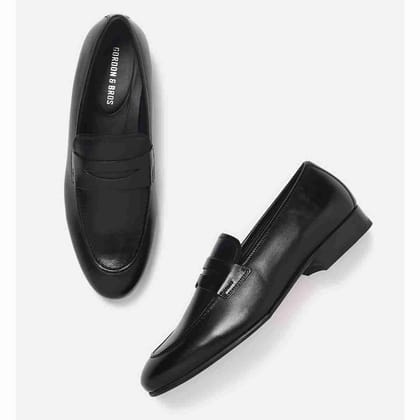 GORDON & BROS BLACK MEN LEATHER LOAFER