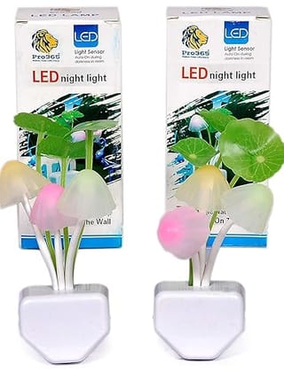 SMARTCAM LED Night Lamp Soft Light, Auto On/Off, Mushroom Lamp (PRO LDR Sensor, 6 Months Warranty) 2 Pack