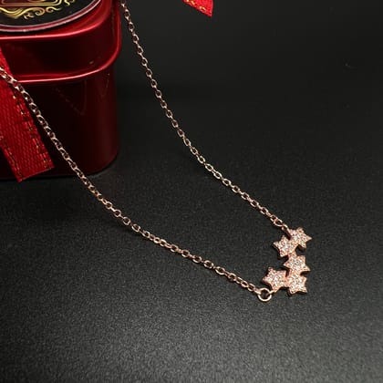 Silver Star Necklace in Rose Gold