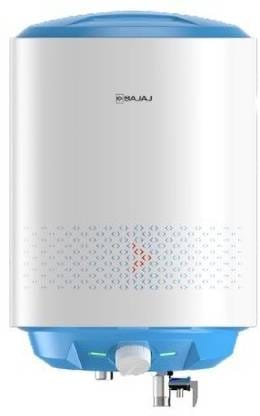 BAJAJ 10 L Storage Water Geyser (Immorto 10 Ltr 5 Star Glasslined With Free Installation & Pipes, White, Blue)