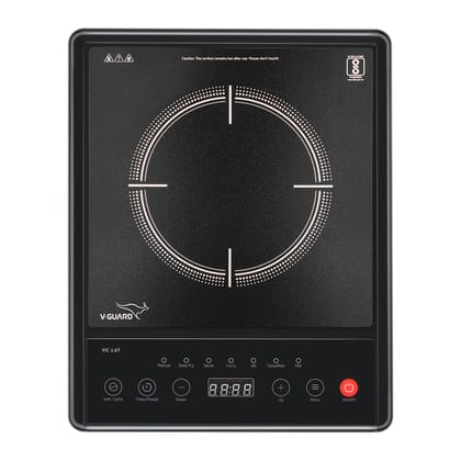 VIC 1.6T 1600 Watt Induction Cooktop | Feather Touch Control & Crystal Glass Top | 7 Pre-set Cooking Modes | 4 Hour Timer & 24 Hour Pre-set Function | Auto Switch Off & Keep Warm Function