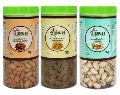 DRY FRUITS COMBO 750 GRAM  PACK  250G X 3 PC