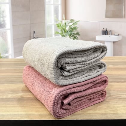 Revive- Pack of 2 450GSM Pure Cotton, Super Soft Bath Towels (75cm x 150cm) (Pelican&Rose)