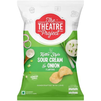 The Theatre Project Kettle Cooked Chips - Sour Cream & Onion, 42 gm