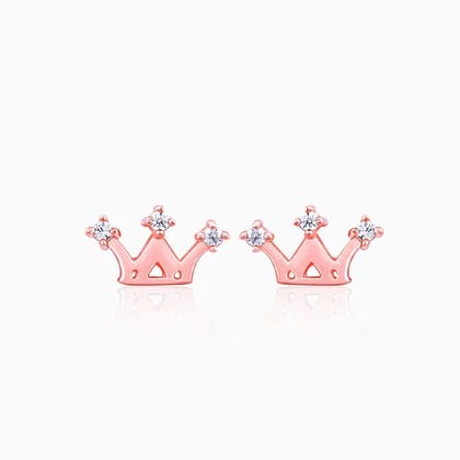 Rose Gold Tiara Stud Earrings