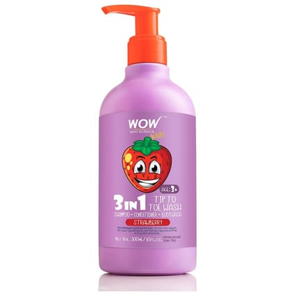 3-in-1 Strawberry Tip to Toe Wash - Kids Shampoo + Conditioner + Body Wash - 300 ml