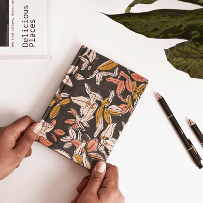 Mogra Noir Block Print Diary