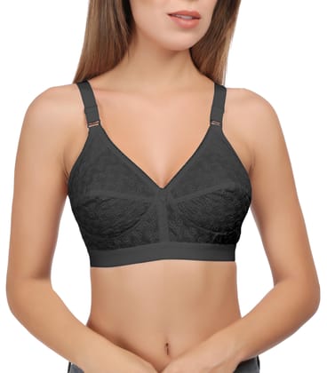 Eve's Beauty Women Full Coverage Bra-30D / Black / Cotton rich