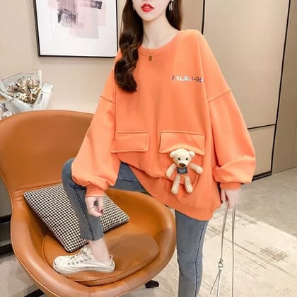 Alicia Oversized Sweatshirt-30 / Orange
