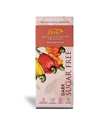 Zevic Sugar Free Fruit and Nuts Chocolate, 40 gm