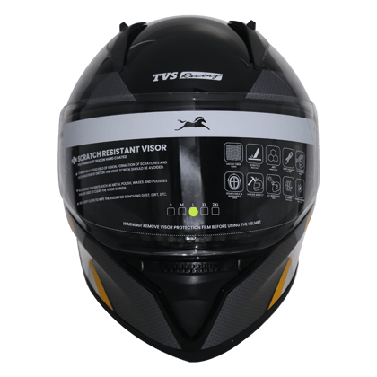 TVS Racing Apache themed Full face Helmet Yellow & White M