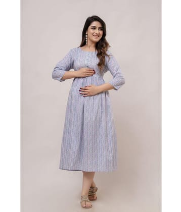 Frionkandy Grey Cotton Womens Maternity Dress ( Pack of 1 ) - 2XL