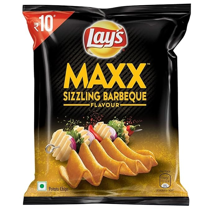 Lays Maxx Sizzling Barbecue Chips, 22.5 gm