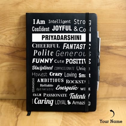 Personalized Good Personality Name Diary-Black