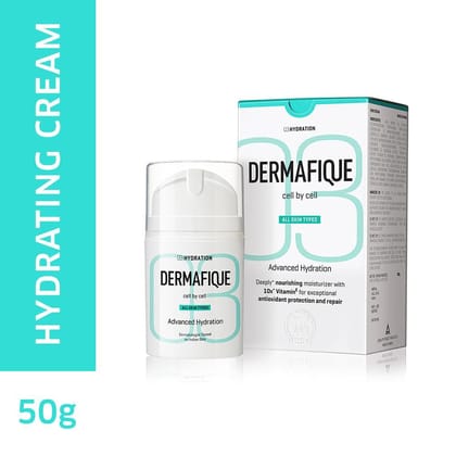 Dermafique Advanced Hydration Day Cream for All Skin Types 10x Vitamin E Face Moisturizer with anti-oxidant protection and repair for nourished plump glowing skin Quick Absorption Dermatologist T