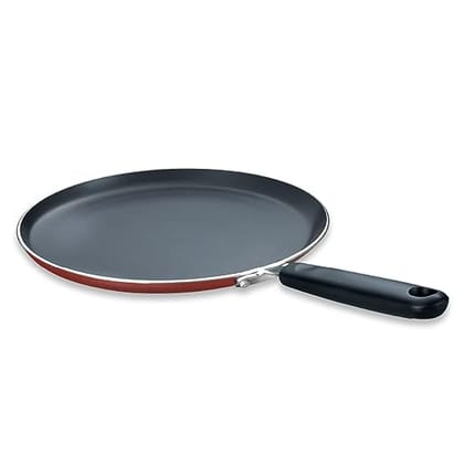 Prestige Omega Deluxe Aluminium Induction Base Non Stick Omni Tawa, 28 Cm (Red)