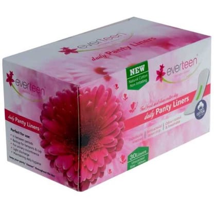 everteen Daily Panty Liners for Vaginal Discharge and Urinary Incontinence in Women-30 Liners / 1 Pack