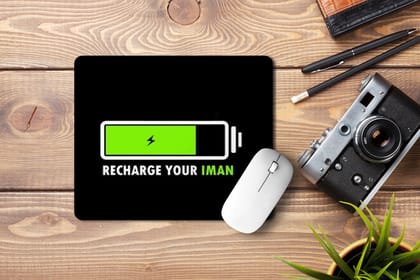 Recharge Your Iman' Printed Non-Slip Rubber Base Mouse Pad for Laptop, PC, Computer.