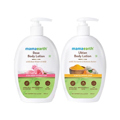 Mamaearth Rose & Ubtan Body Lotion-2 pcs