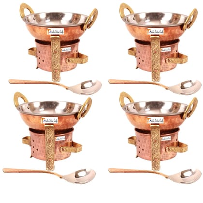 Pure Copper Sigdi Angeethi with Stand | Set of 4