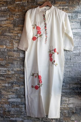 White embroidered Kurti-M