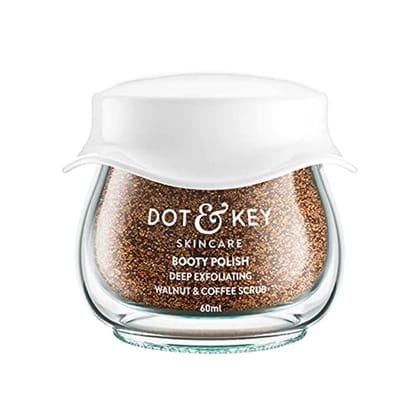 Dot & Key Booty Polish Deep Exfoliating Walnut & Coffee Body Scrub, 60ml, for butt, thighs and hips, anti-cellulite and dark spots reduction