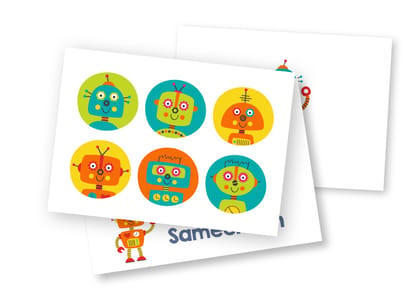 Personalised Folded Card - Robotic-Set of 50