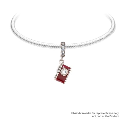 Red Camera | 925 Silver charms for Bracelets / Chain-Free / Silver / Modern