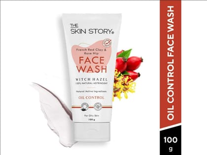 Oil Control Face Wash, Pollution Shield, Moisturising French Red Clay, Rose Hip Oil (100 GM)