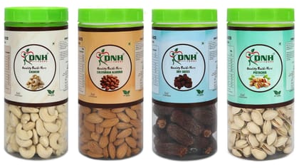 DRY FRUITS COMBO 1 KG  PACK  250G X 4 PC