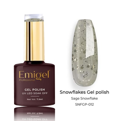 Emigel - Snowflakes Gel Polish - ⁠⁠⁠SAGE SNOWFLAKE - 012