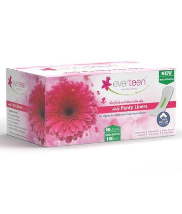 everteen Panty Liners For Women Daily Use With Antibacterial Strip (Box of 60pcs, 180mm)