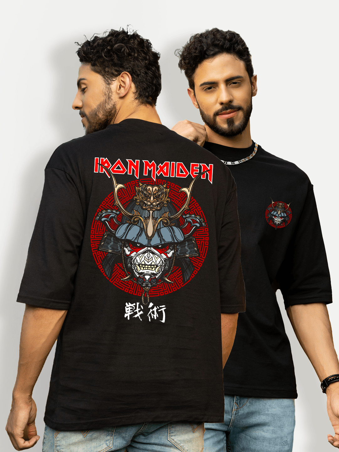 Iron Maiden Black Oversized T-shirt-XL / Black