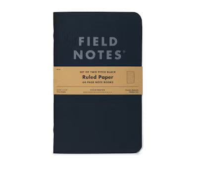 Field Notes: 2 PACK PITCH BLACK BOOK (RULED)