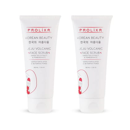 Prolixrs Jeju Volcanic Scrub - Exfoliate, Brighten, Remove Blackheads/Whiteheads - Korean Skin Care - All Skin Types - Pack of 2-Prolixr Jeju Volcanic Scrub - Exfoliate, Brighten, Remove Blackhea