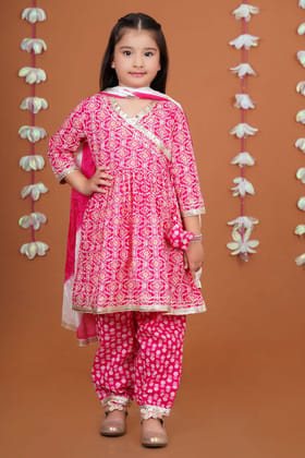 Dhoti Salwar, kurta and Duptta set-1-2Y