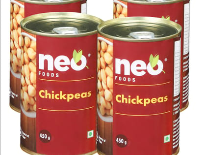 Neo Foods Boiled Chick Peas Can 450g (Pack of 4)