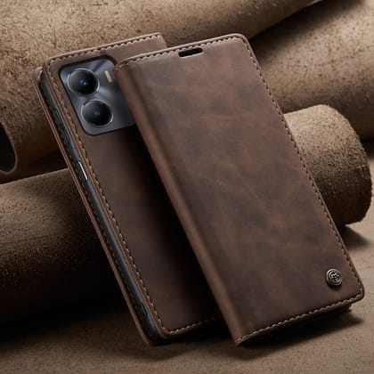 Vivo Y56 | T2x | Y16 Premium Retro PU Leather Wallet Flip Cover Case By Excelsior-Coffee