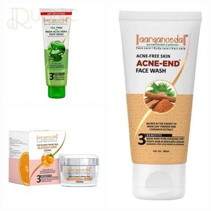 AARYANVEDA Acne-End Face Wash & Blemish-End Face Wash & Blemish-End Cream