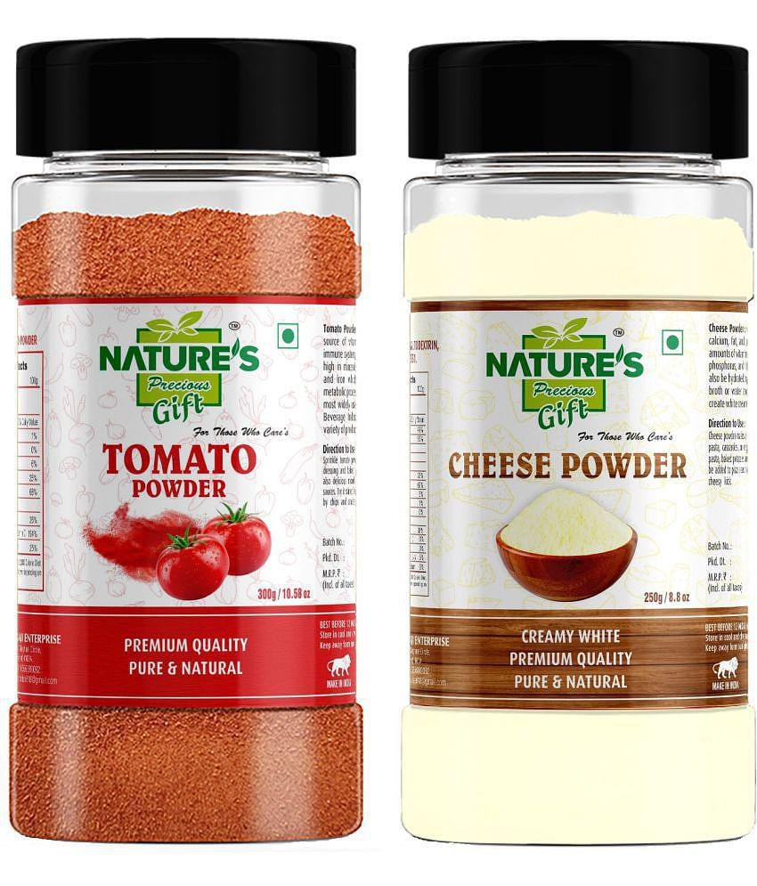 Natures Gift Tomato Powder 300g & Cheese Powder(Milky) - 250g - Spice Jar 550 gm Pack of 2