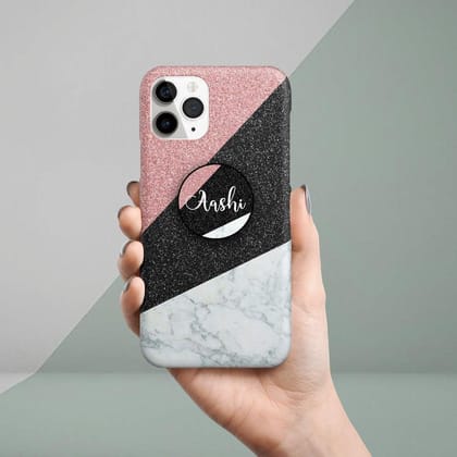 Aesthetic Colorful Marble Slim Phone Case Cover For Oppo-Oppo A15 / Oppo A15s / With Holder