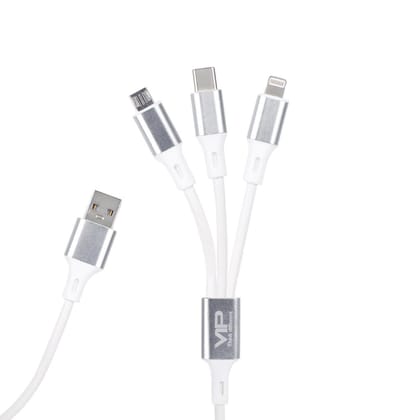 VIP VD-4600 3IN 1 CABLE 4.0 A ,WHITE Color, Cable Type, Micro, Type C & I phone, Warranty 1 Year