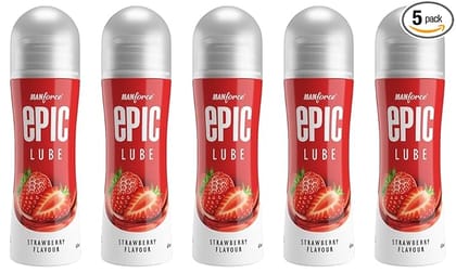 Manforce Epic Strawberry Flavored Lube  60 ml x Pack of 5
